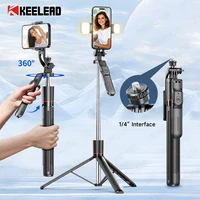 KEELEAD Trípode estable de 1708 mm Soporte extensible para teléfono con palo de selfie para teléfono móvil 360 °   Disparo Panorámico F16 para Iphone Xiaomi