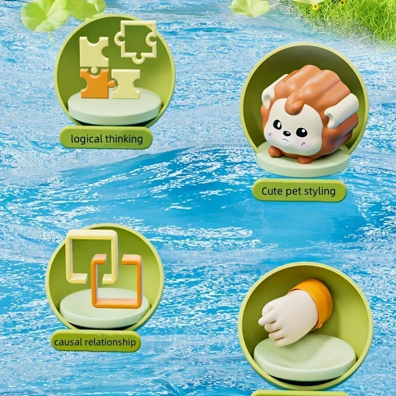 Montessori Pop-Up Animal Toy Interactive Learning Play Box for Toddlers Enhances Logic Motor Skills Best Gift Button Colors Vary