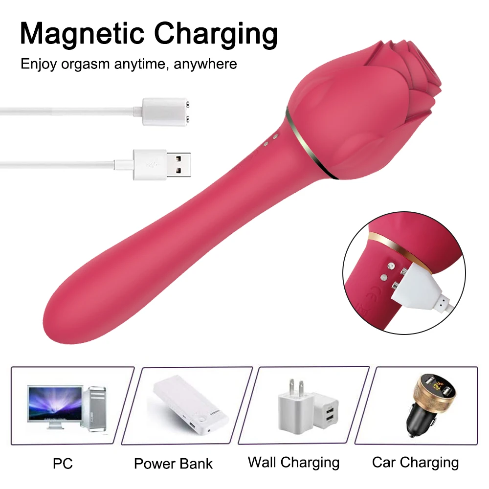 Women Clitoris Stimulator Rose Vibrator Female Masturbator Powerful Clit Sucking Vagina Vibrator G Spot Stimulator Sex Toy view 4