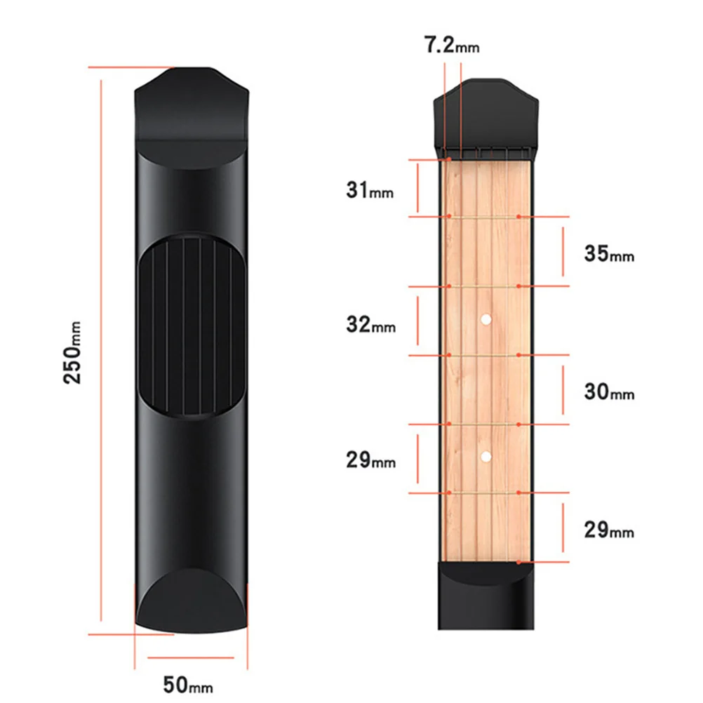 1 قطعة 6-Fret 6-سلسلة المحمولة الغيتار فنجر المدرب المدمجة ممارسة أداة لتعلم وتر لا مزلاج الضوضاء