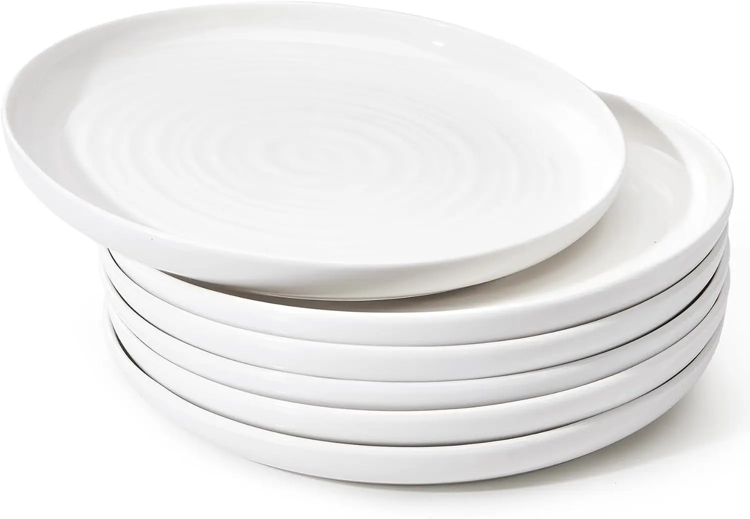 

Dessert Plates, 7.8 Inch Porcelain Round Salad Plates Set of 6, Small Appetizer, Small Dish Set, Microwave & Dishwasher Safe, Sc