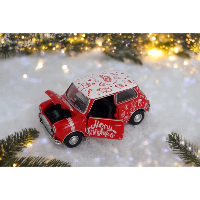 Tiny 1/50 Mini Cooper Mk 1 Kerst 2024 Legering Speelgoed Motorvoertuig Diecast Metaal Model