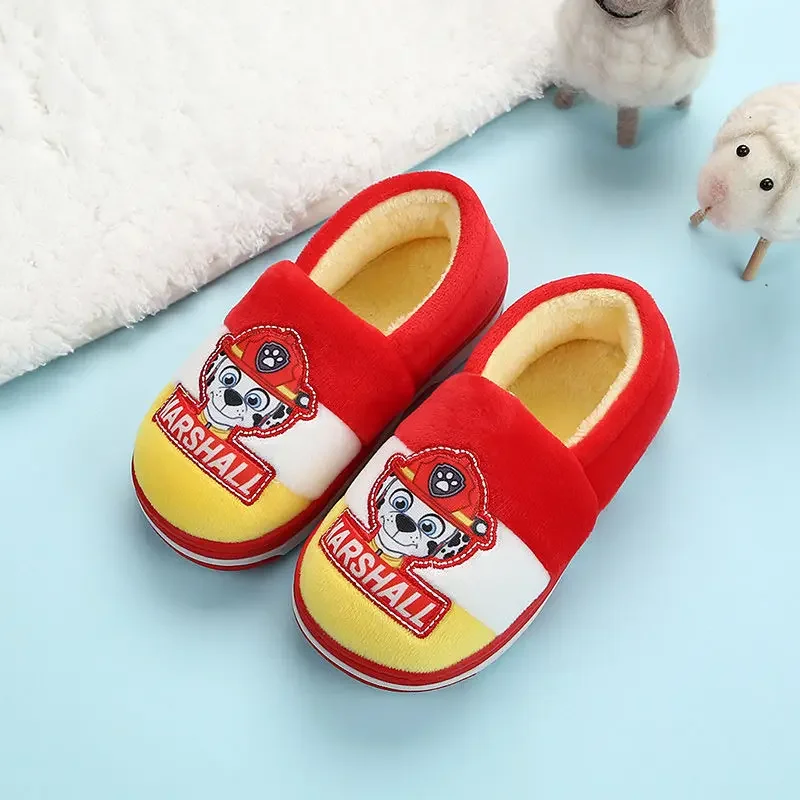 Paw Patrol Marshall Children Cotton Slippers Bag with Cute Winter Home Non-slip Boy Girl Child Baby Cotton Shoes Shipping Free