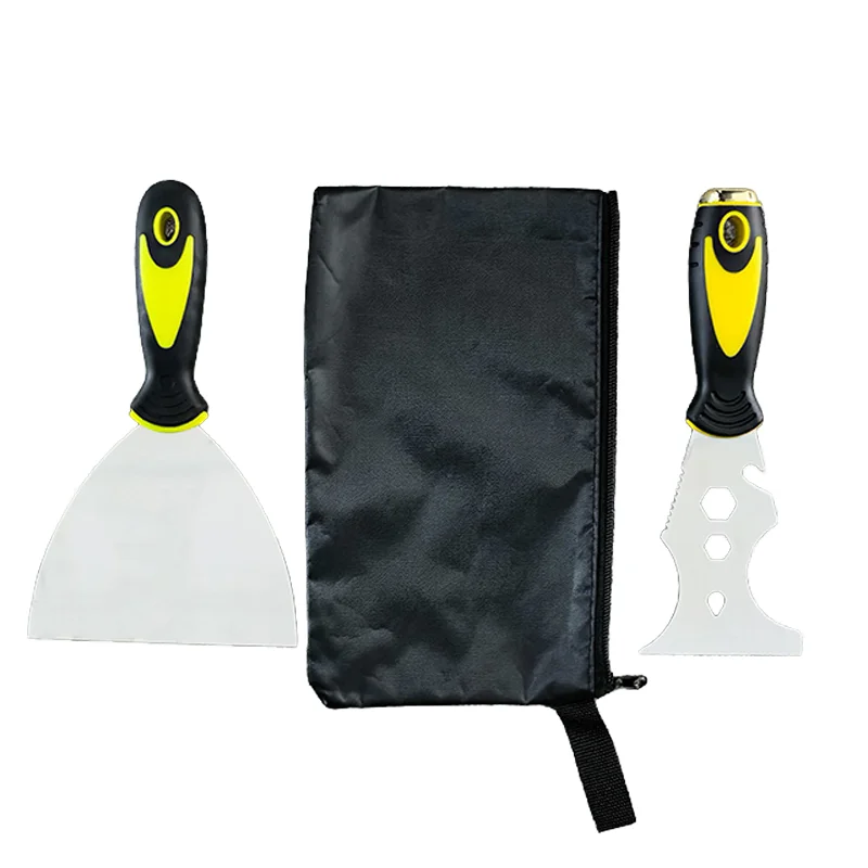 Stainless Steel Putty Knife Set, 2Pcs Multi-Function Paint Scraper for Drywall Repair, Wallpaper Removal with Storage Bag