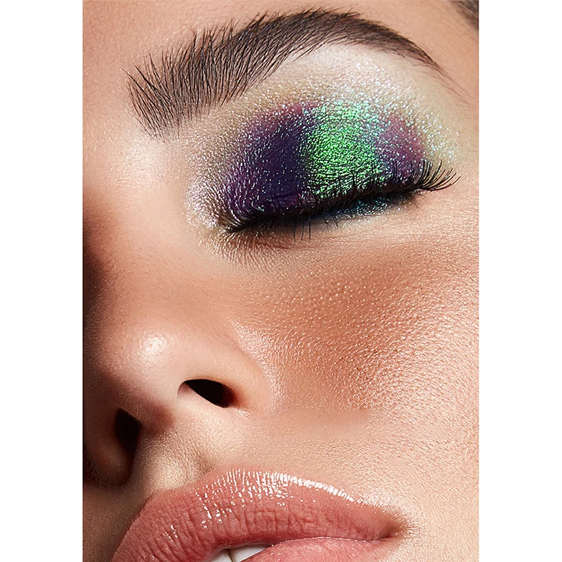 카멜레온 글리터 아이섀도우 파우더 메탈릭 울트라 파인 하이라이터 크롬 블루 퍼플 펄 샤이니 파우더, 다기능 메이크업