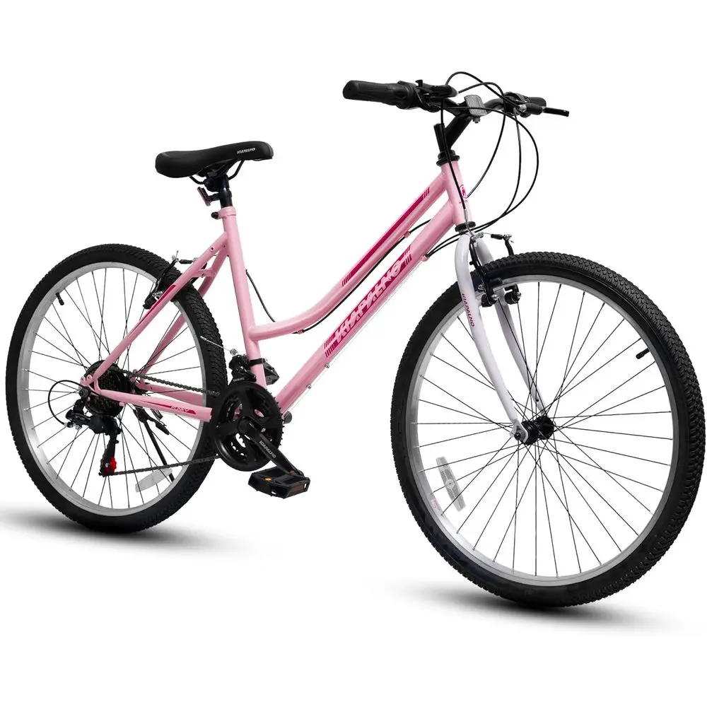 

26 Women's 21-Speed Mountain Bike with Dual V-Brakes, Carbon Steel Frame for Commuting and Travel