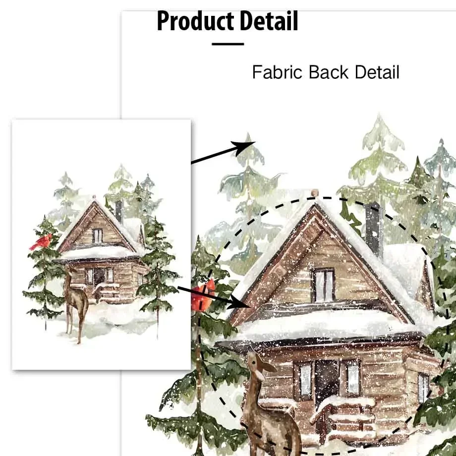 Merry Christmas Pine Tree Sleigh Nutcracker Snow House Fox Deer Bird Posters Of Wall Art Canvas Prints Wall Pictures Home Decor