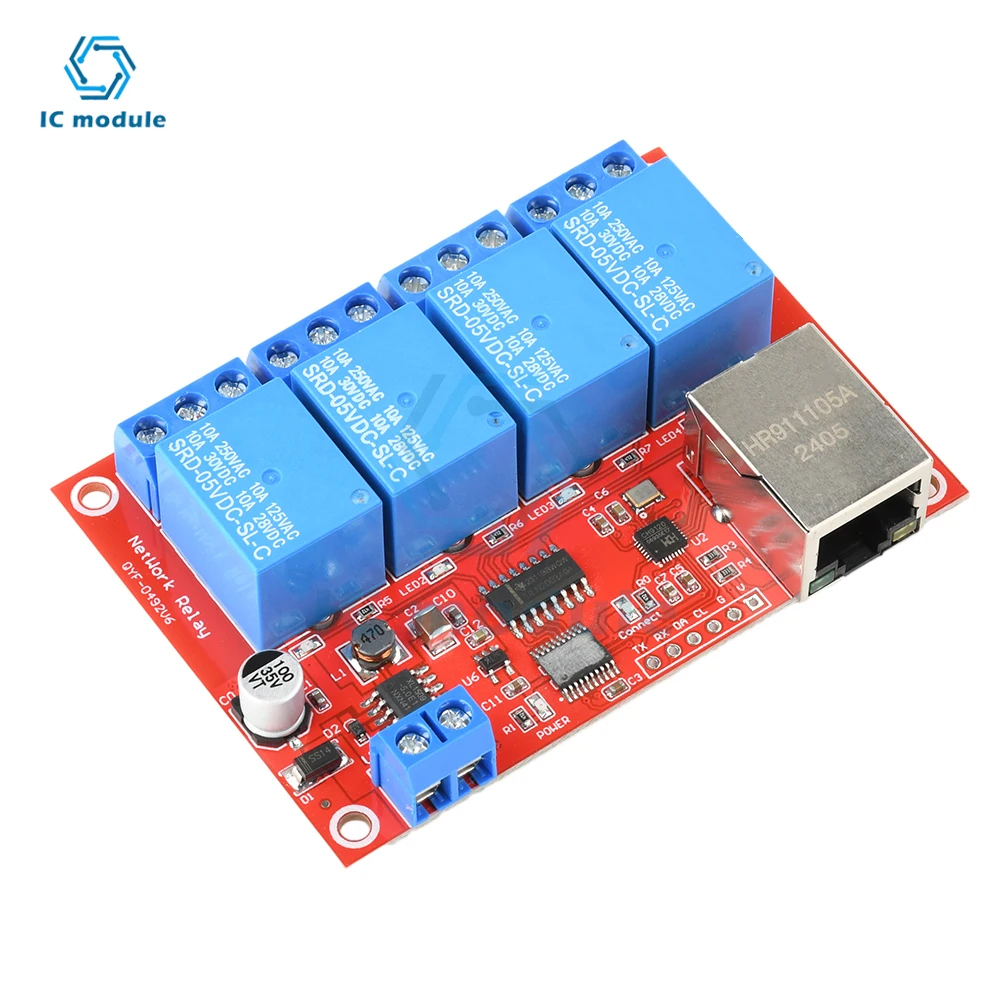 DC 5V/12V/24V 4/8 Way TCPIP Network Ethernet Relay Module Switch LAN Control Smart Device Remote Control