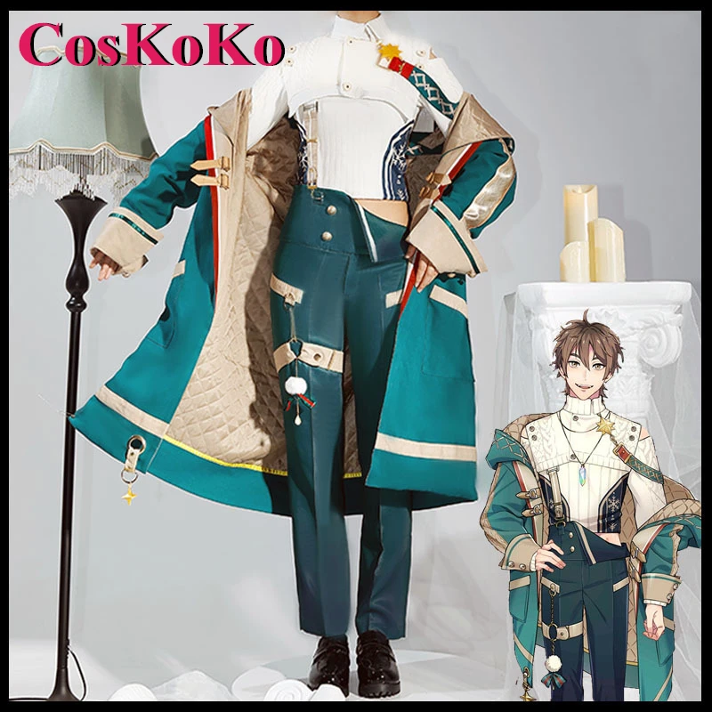 CosKoKo Eiden Cosplay Game Nu: Carnival Costume Holy Night Shimmer Handsome Fashion Uniform Halloween Party Role Play Clothing