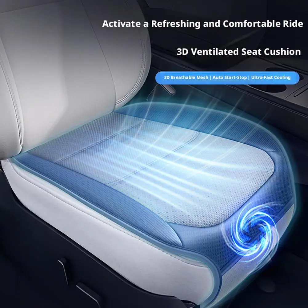 Summer Cooling Seat Cushion USB Powered Ventilated Fan PadAuto On/Off Breathable Ice Silk Car Seat Cover ﻿Car Accessories view 3