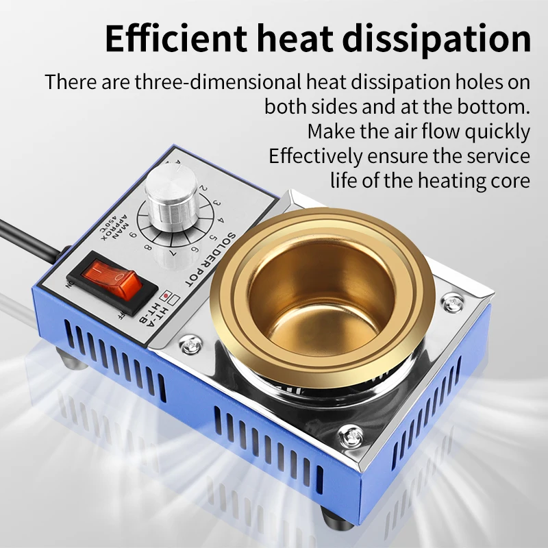 LUXIANZI 220 فولت 300 واط/500 واط المحمولة لحام وعاء القصدير فرن صهر يده قابل للتعديل التحكم في درجة الحرارة ديسولديرينغ حمام أداة