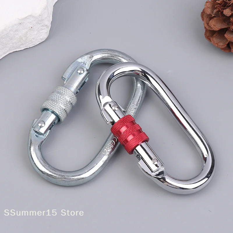 【R】25KN Fivela de Segurança para Escalada de Alta Resistência, Mosquetão Profissional em Formato O com Eletroforese, Suprimentos para Rapel e Escalada
