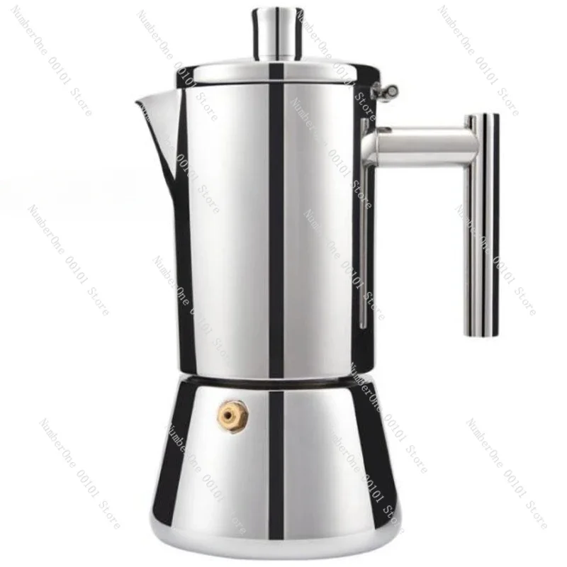 

Household Open Flame 300ml Mocha Pot Stainless Steel Thickened Espresso Machine