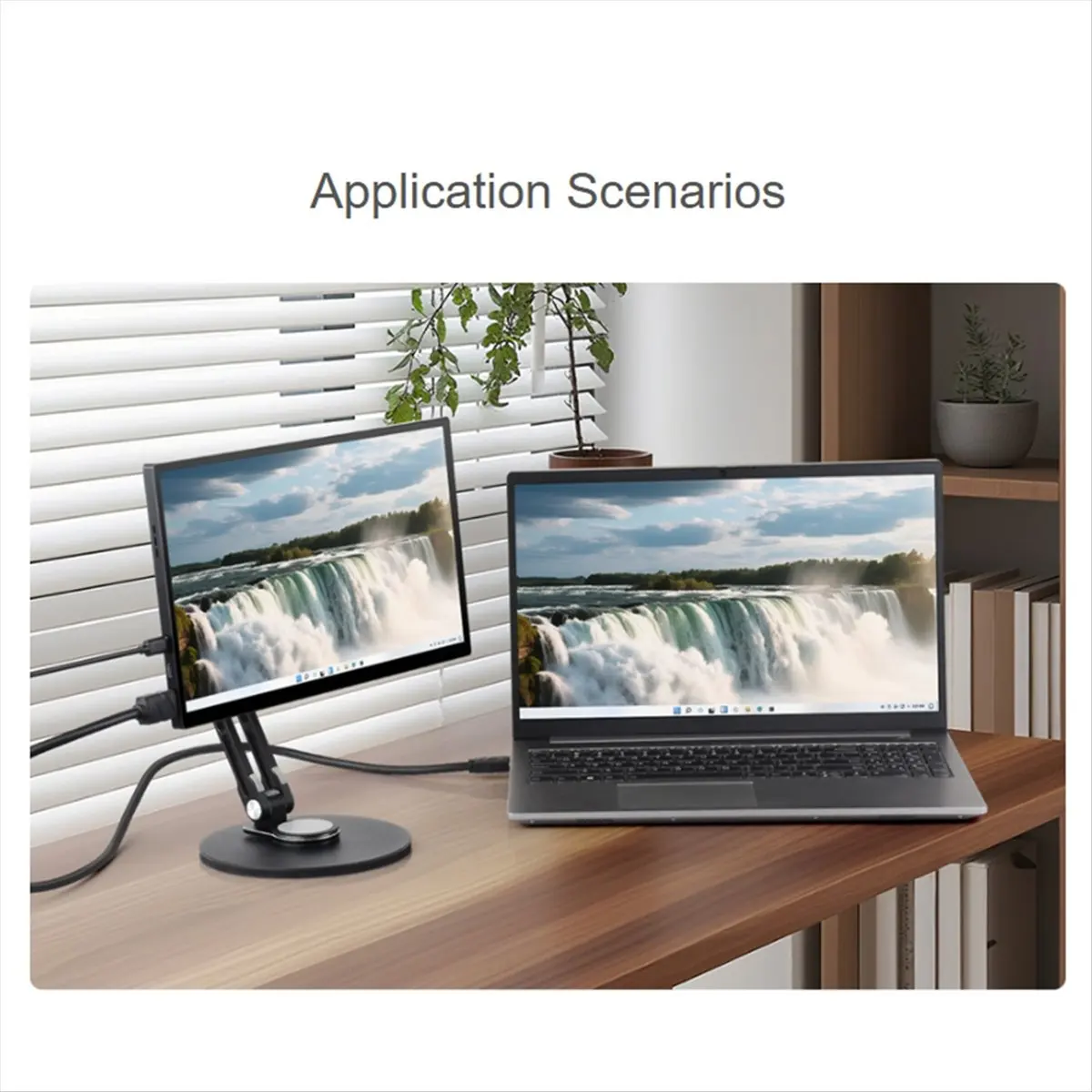 HowAA87 Portable Monitor Adjustable Foldable for VESA Stand, Compatible with Monitors Up to 19inch, Supports Multi-Axis Rotation