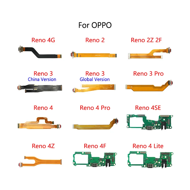 

USB Charge Dock Port Socket Jack Connector Flex Cable For OPPO Reno 4G 5G 2 2Z 2F 3 Pro 4 Lite 4SE 4F 4Z Charging Board Module