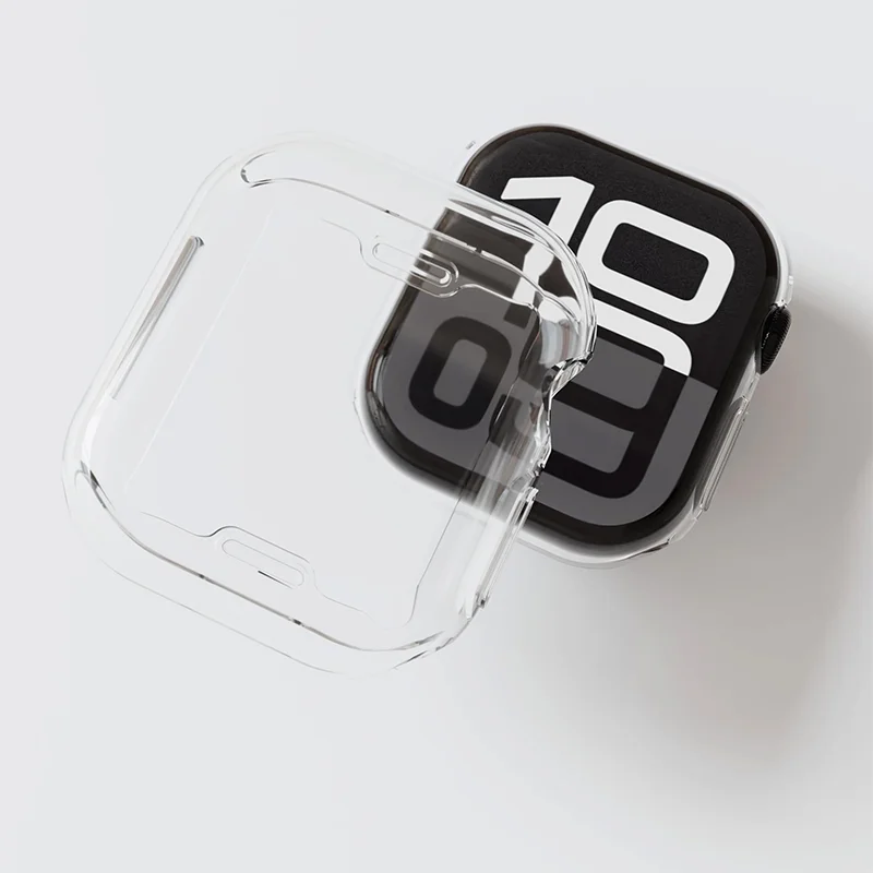 TPU-Gehäuse Zubehör für Apple Watch Serie 9 8 7 6 5 4 SE 3 41 mm 45 mm 42-44 mm-40 mm Displayschutzfolie für Apple Watch Band