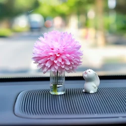 Cute Flower-smelling Rabbit Car Interior Decoration Ornaments Auto Center Console Decoration Gadgets For Women Car Accessories