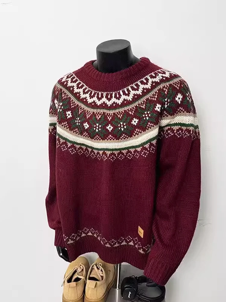 Cisas Motifs Fair Isle Knitting da uomo Lazy Sli Base Layer Pullover Lungo Sve Warm Faionable Winter Vesttops