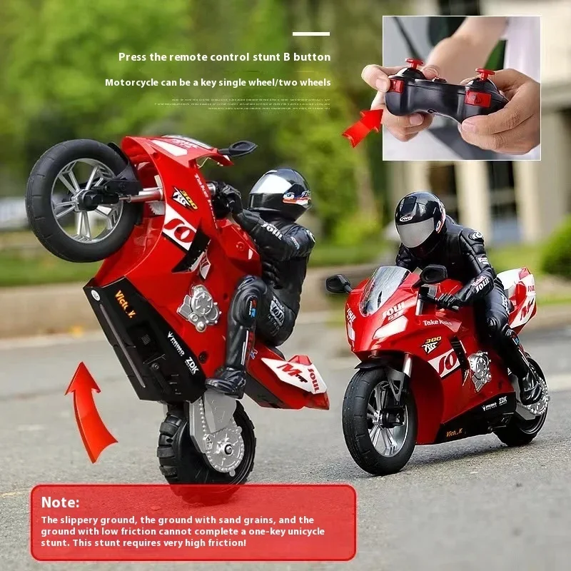 Large Stunt Remote Control Motorcycle Toy Drift Rc Professional Racing Self-balancing Electric Children's Boy Birthday Gift