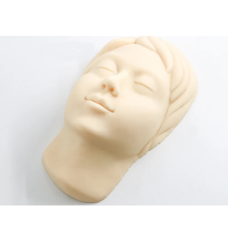 Molde De Cabeça De Silicone Macio, Ensinando o modelo de injeção facial, Micro Line Carving, Pálpebra dupla