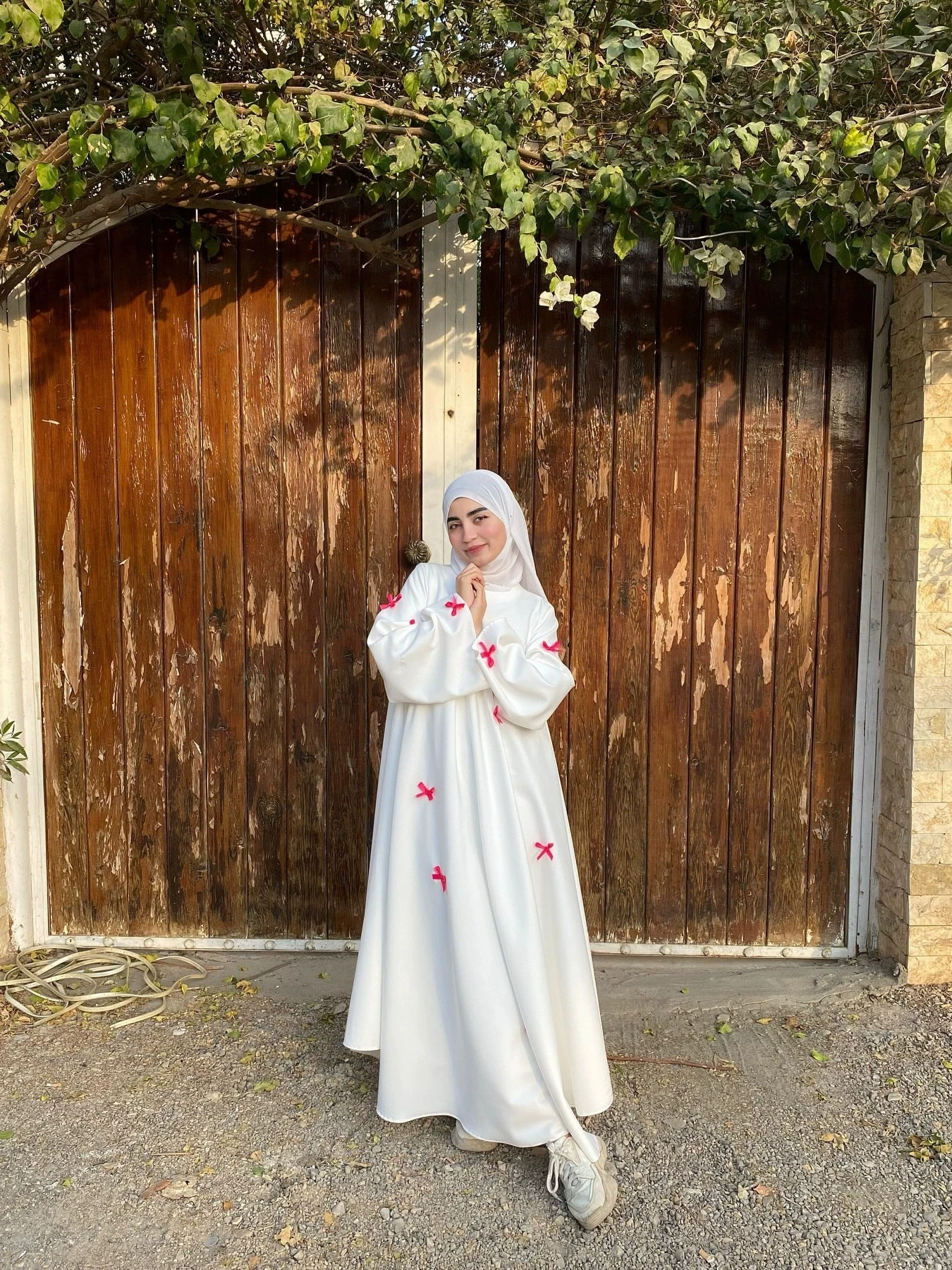 Islamic New Ramadan Saudi Arabia Middle East Arab Women's Clothing Muslim Fashion Bow Loose Robe Dress