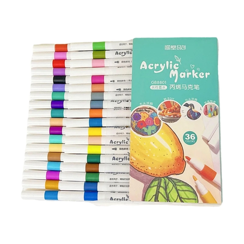 A9LC 12/24/36 Màu Acrylic Bút Đánh Dấu Sợi Đầu Bút Sơn Acrylic, Nhanh Khô