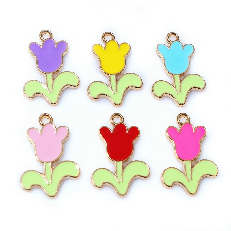 

20 шт. 21x14 мм эмаль роза подвески кулон сплав ремесло для серег браслет ожерелье DIY аксессуары для изготовления ювелирных изделий