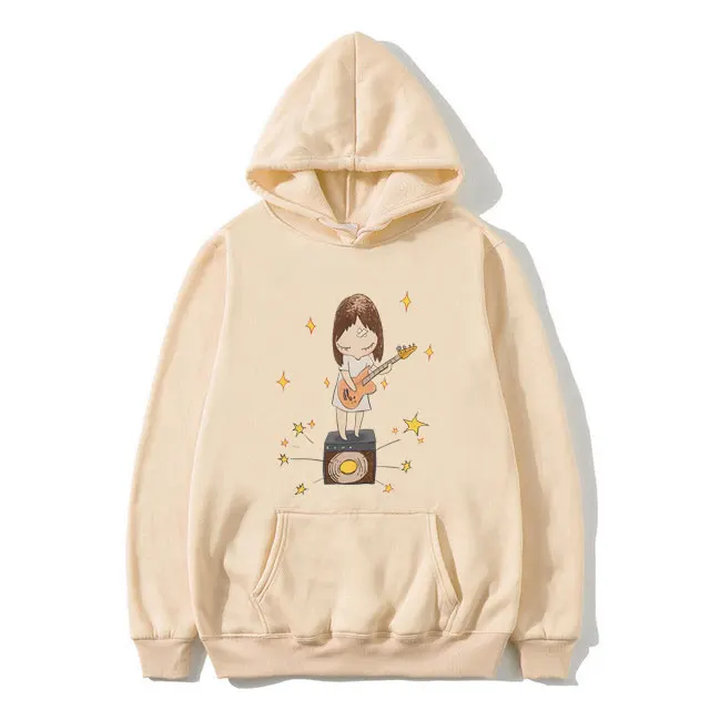 Yoshitomo Nara Guitar Gurl Print Hoodie Men Women Fashion Oversized Hooded Tracksuit Unisex Cartoon Fleece Long Sleeve Hoodies