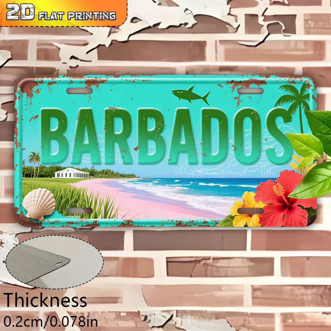 2D Flat, 2D Flat Printing, 1pc, Only for Decoration, Decorative Plaque & Statues (15.24cm x 30.48cm), Barbados Scenery, Home