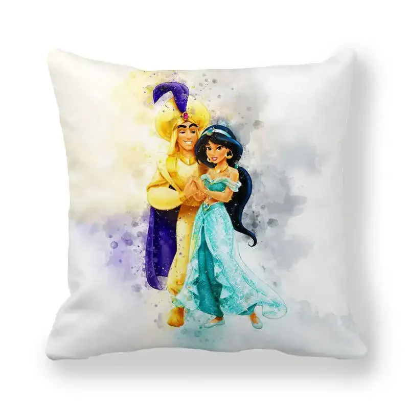 Disney Cartoon Snow White Princess Girls Cushion Cover Sofa Throw Pillowcase Home Decor Square Decorative Pillowcase 45x45cm