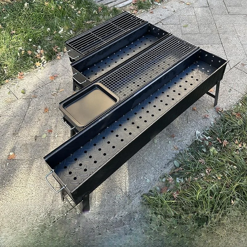 

Утолщенная уличная жаровня для барбекю из углеродистой стали, коммерческая, для приготовления мяса на углях, для использования в саду, без бренда