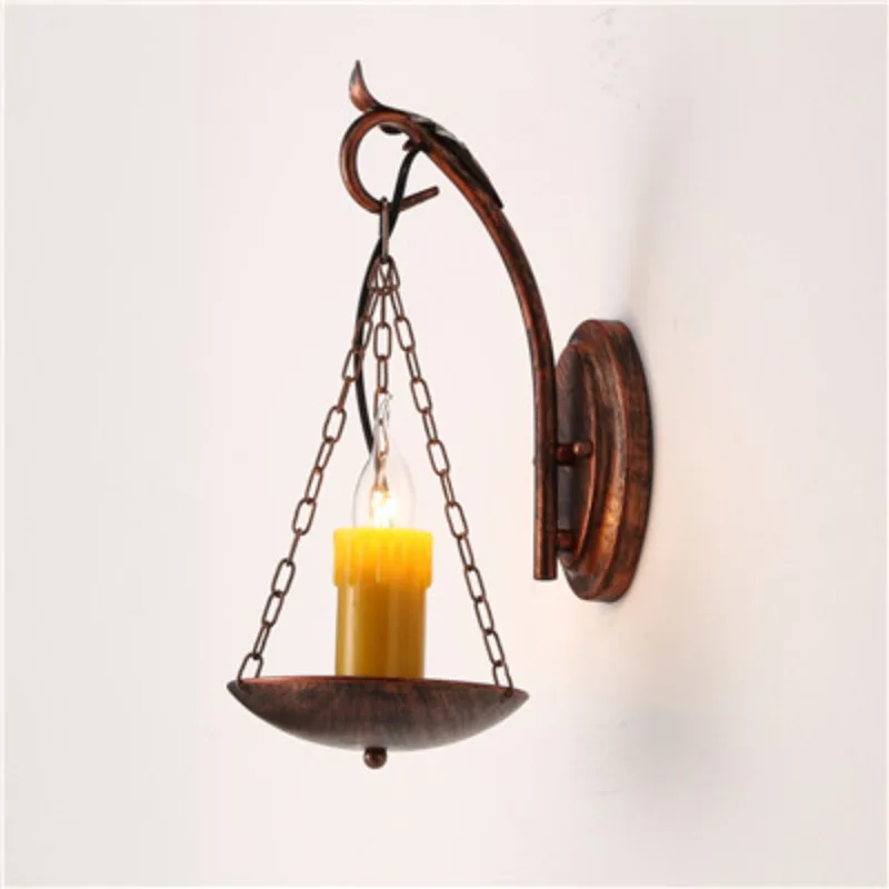 

American Retro LOFT Creative Industrial Wind Wall Lamp Bar Bedside Lamp Aisle Corridor Cafe Wrought Iron Wall Light