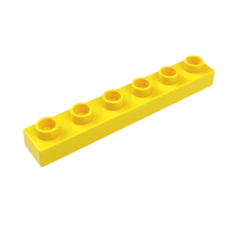 Big Size Block Thin Brick 1x6 10pcs/lot Education Building Blocks Compatible with Duplo Bricks Plastic Toys for Children