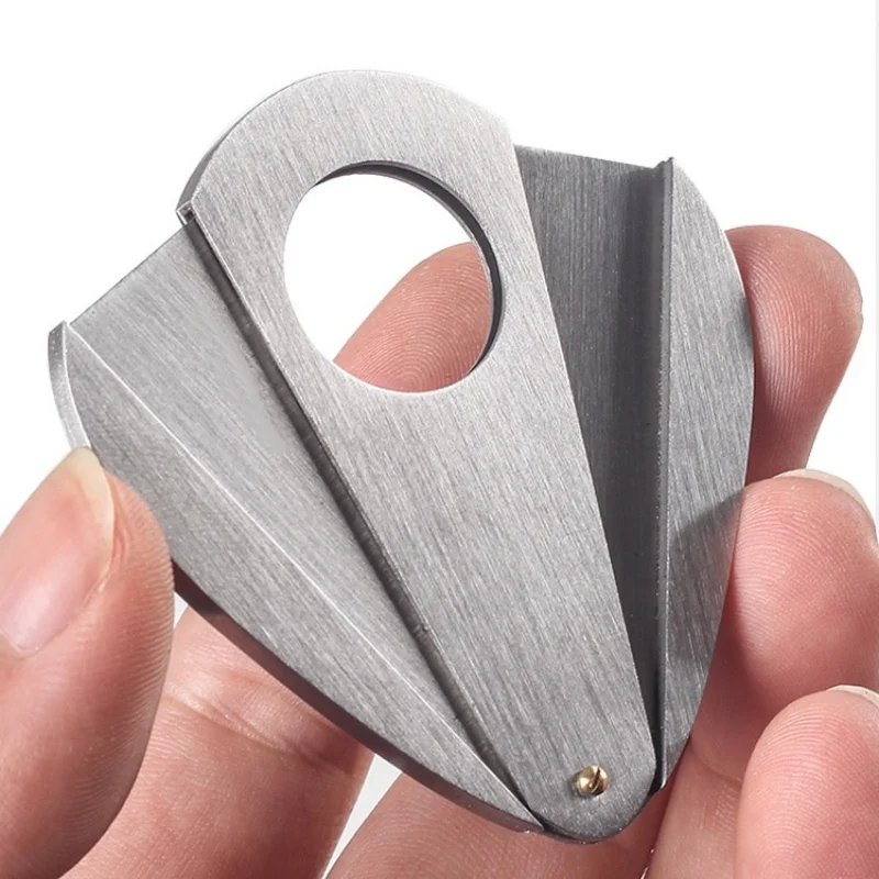 Portable Metal Cigar Cutter Thickened Double Blades Stainless Steel Cigar Clipper Cutting Tool Smoking Accessories - view 2