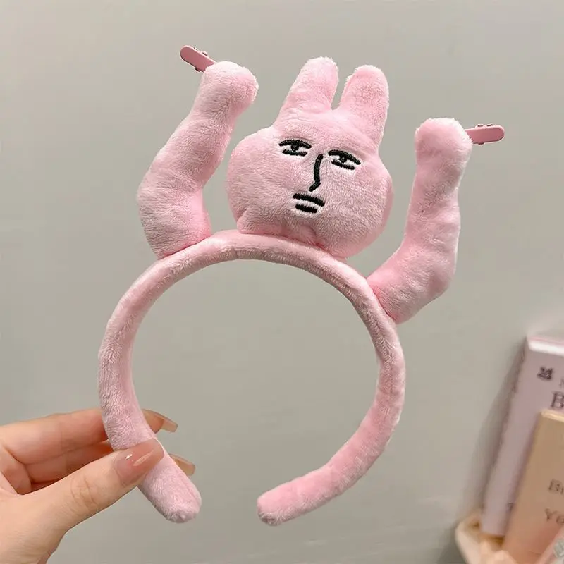 Cute Funny Rabbit Bunny Ears Clip Bangs Headband for Adults , Christmas Plush Rabbit Hair Hoop, Party Favors Cosplay Costume