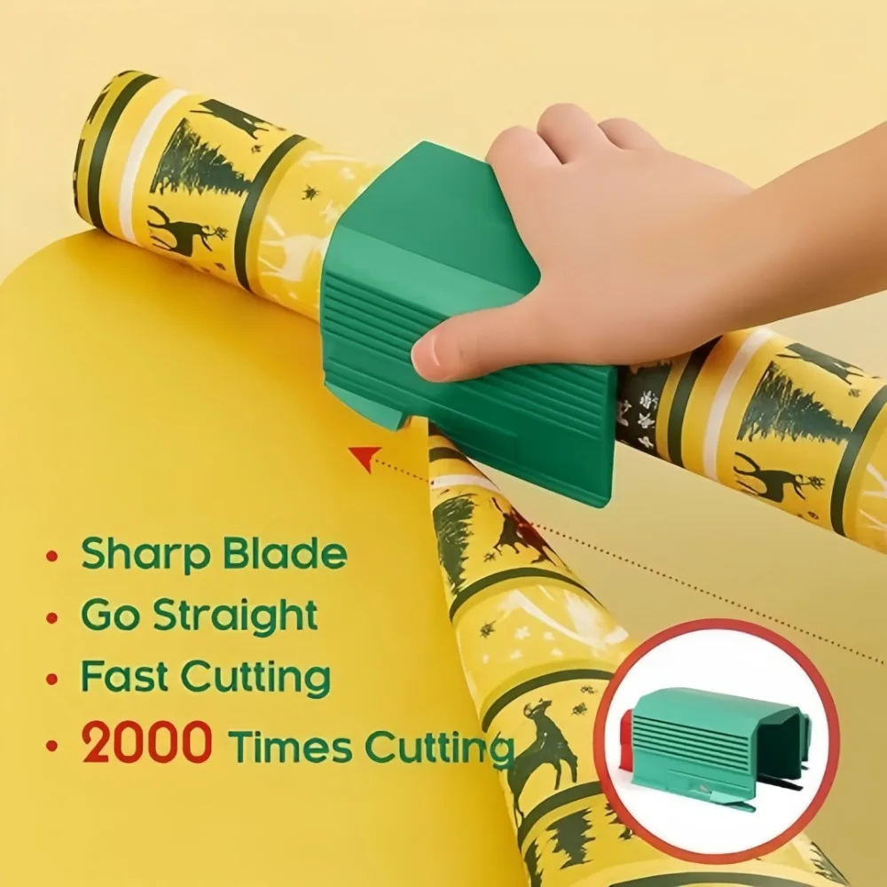 Portable Plastic Paper Cutting Machine Christmas Packaging Paper Cutting Knife Sliding Type Handmade Gift Wrap Cutter Gadgets