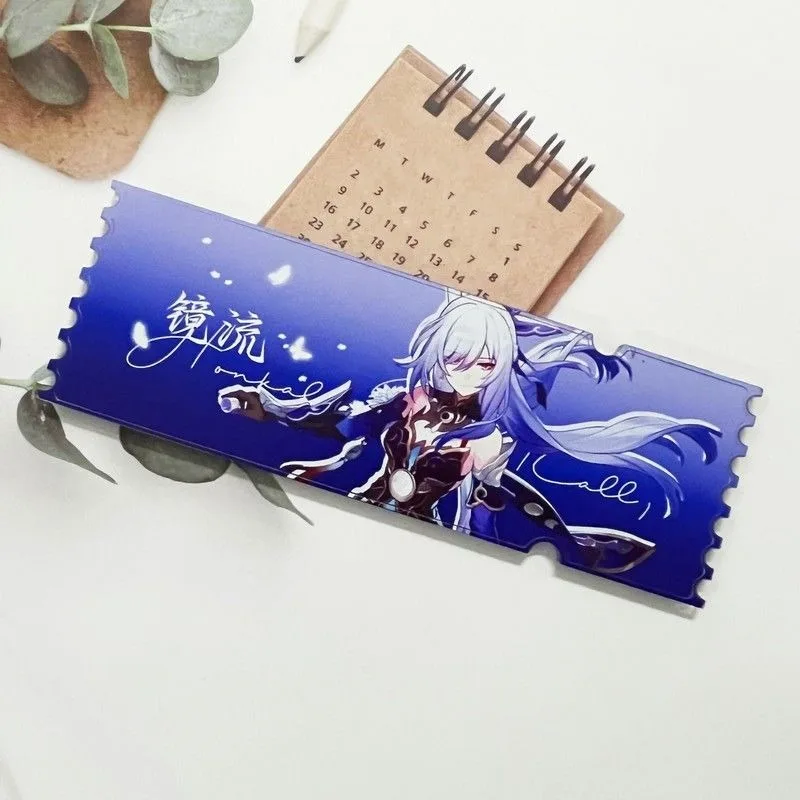 Game Anime Honkai: Star Rail Cosplay Jingliu Cartoon Acrylic Flowing Quicksand Ticket Root Student Character Props Collect Gifts