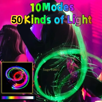 LEDダンス光ファイバーホイップ,充電式ライト,ディスコライト,パーティーフェスティバル,360 ° スイベル,カラフルで明るいピクセル,10モード