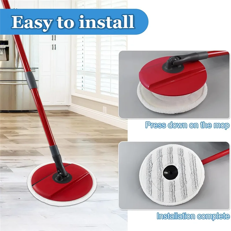 أجهزة الطبخ 6 قطع من عبوات رأس ممسحة الأرضية الحمراء لملحقات الممسحة Vileda Clean Spin، القابلة للغسل وإعادة الاستخدام