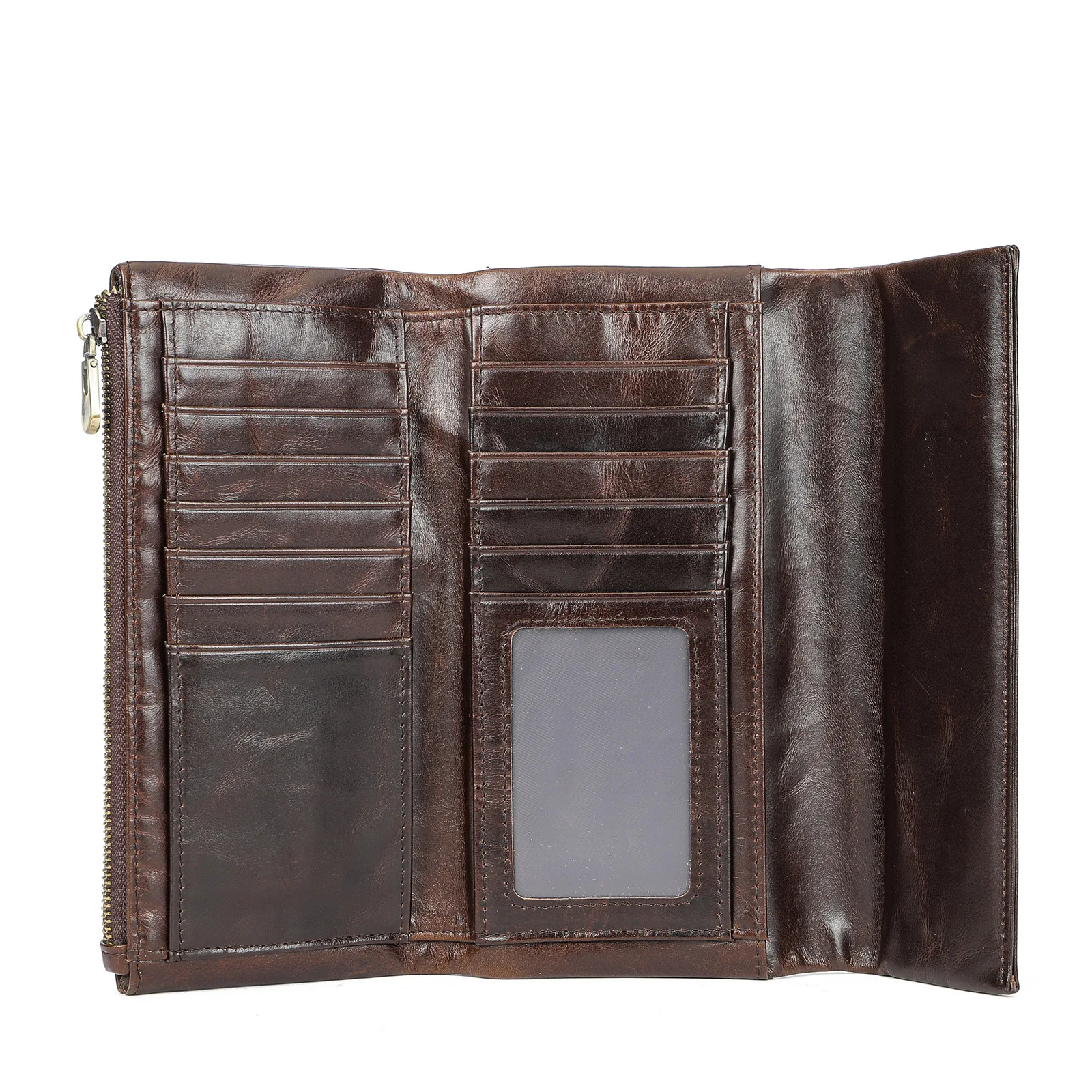 

Длинные мужские кошельки из натуральной кожи с портмоне на молнии, большой емкости, мужской кошелек-клатч для телефона