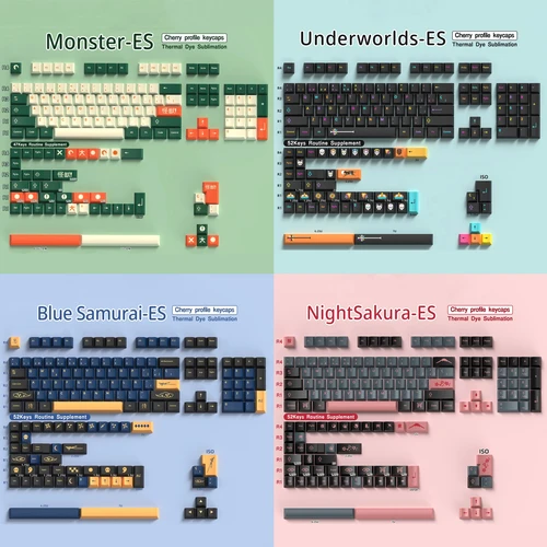 Teclas de teclado español Cherry Profile Sub Dye ISO Alice Layout 7U Space bar ES Keycaps 136156   teclas para teclados mecánicos