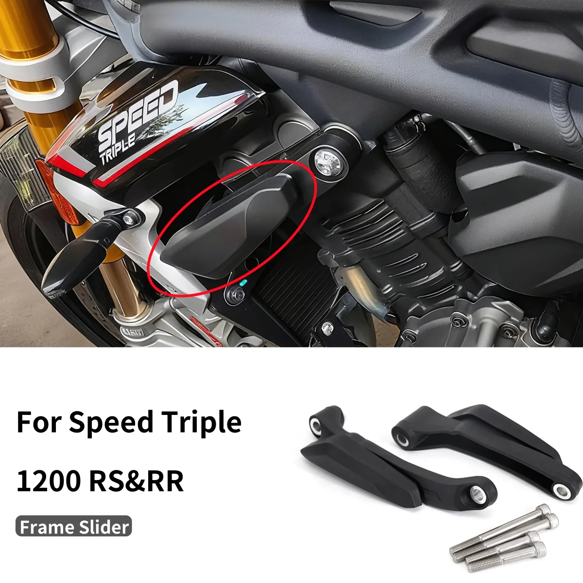 

Motorcycle Falling Protection For Speed Triple 1200RS 1200RR 1200 RR RS Frame Slider Fairing Guard Anti Crash Pad Protector