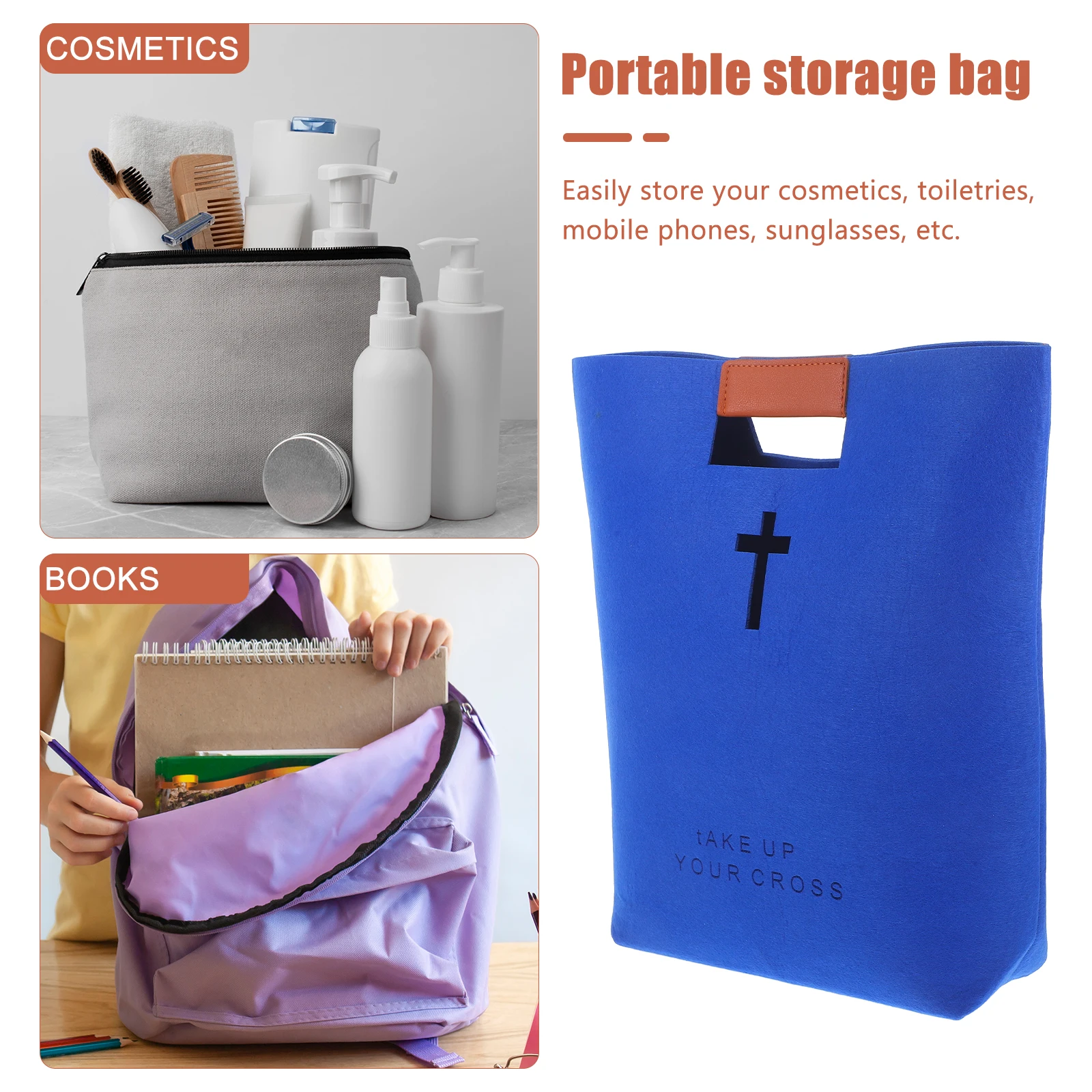 

Felt Tote Bags Bible Case Waterproof Briefcase Reusable Shopping Bag ganizer Storage Study Bag Book Bags Tote