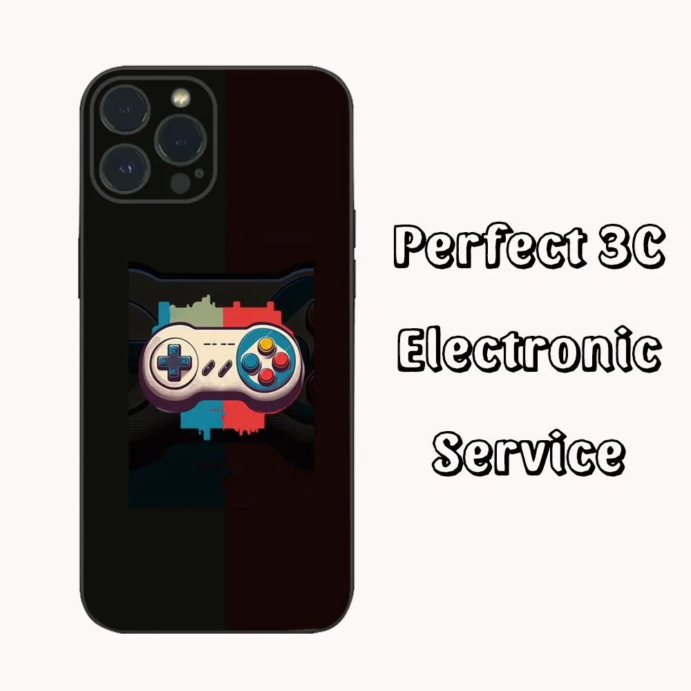 Retro Game Elements Phone Case  For iPhone15 14 13 12 Mini 11 Pro XS Max X XR SE5 6 7 8 Plus Soft Silicone Cover