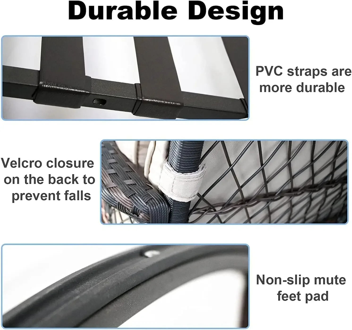 [شحن مجاني! ]3 قطع كراسي محادثة Rocking Bistro Set كراسي هزازة خارجية من PE Wicker وطاولة زجاجية