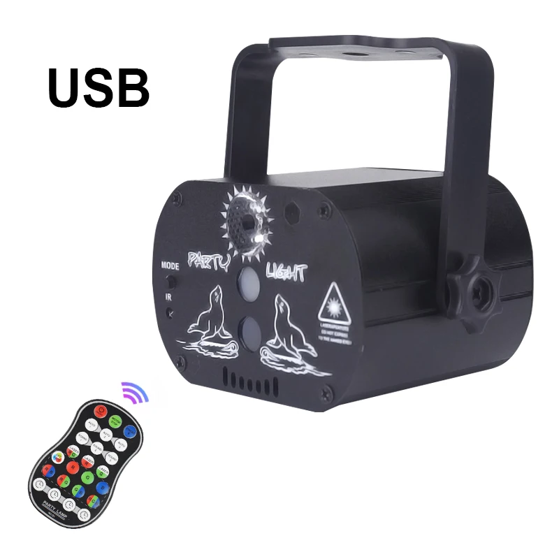 YSH Mini 2IN1 Disco LED Stage Strobe Light White Flashing Projector Remote Voice Control Rechargeable Battery DJ for Night club
