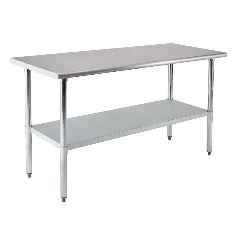 Stainless Steel Preparation Table NSF Commercial Work Table with Base Frame for Kitchen Dining Room