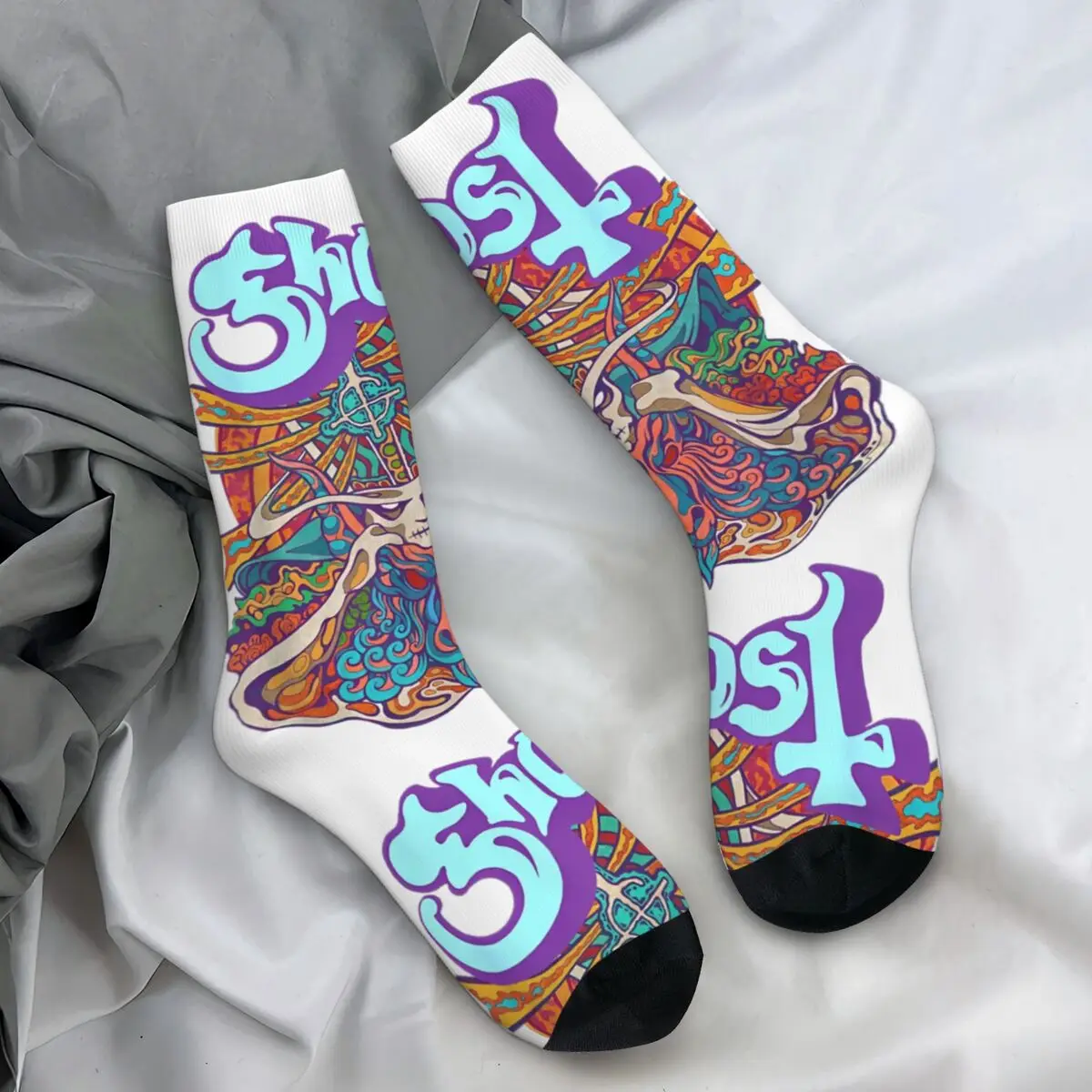 Ghost Rock Music Band Socks Winter Satan Stockings Fashion Women Men Medium Soft Socks Graphic Climbing Non Skid Socks