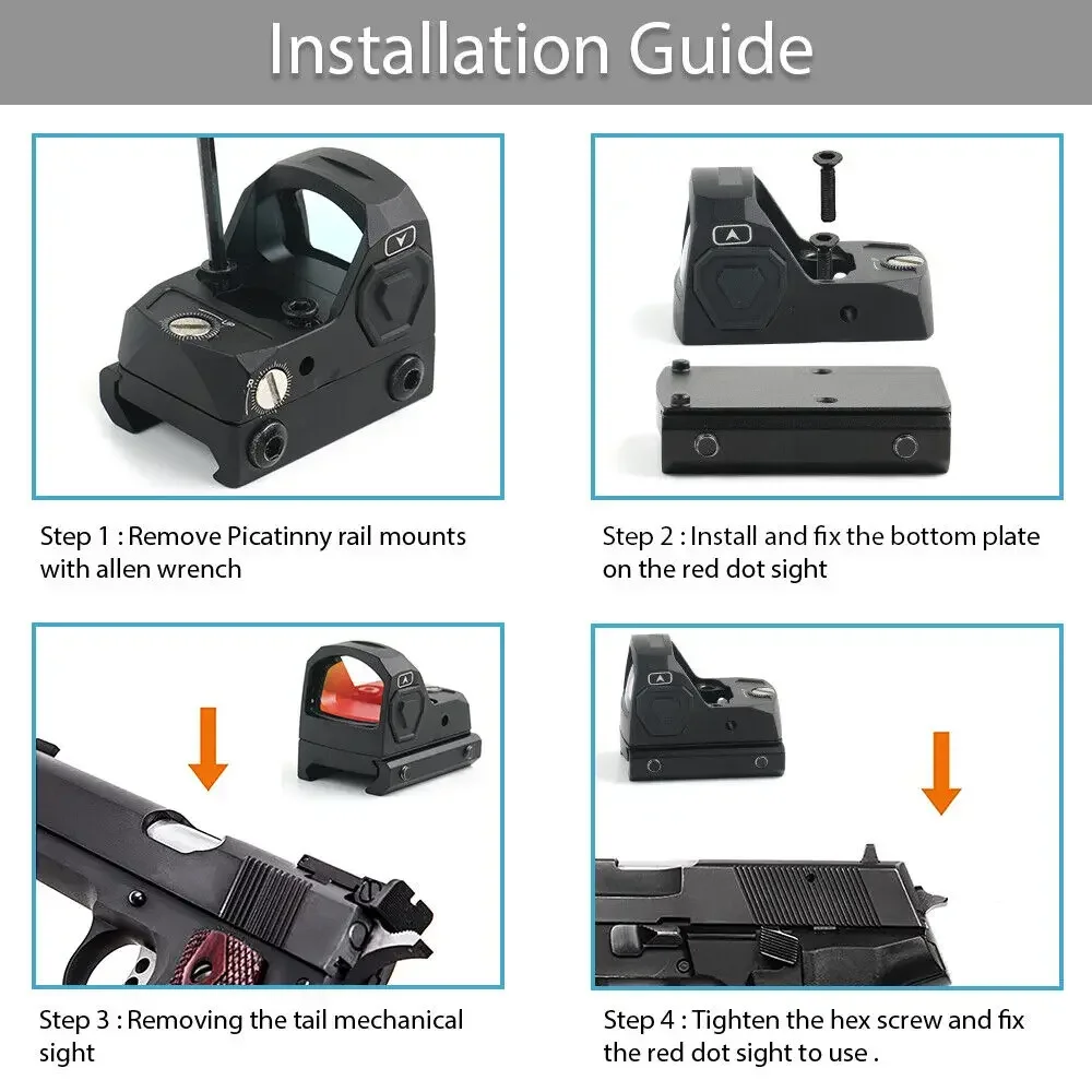 Imagem -04 - Rmr 2moa Reflex Low Power Red Dot Sight Shake Awake Visão Óptica 20 mm Rail à Prova de Choque 1000g