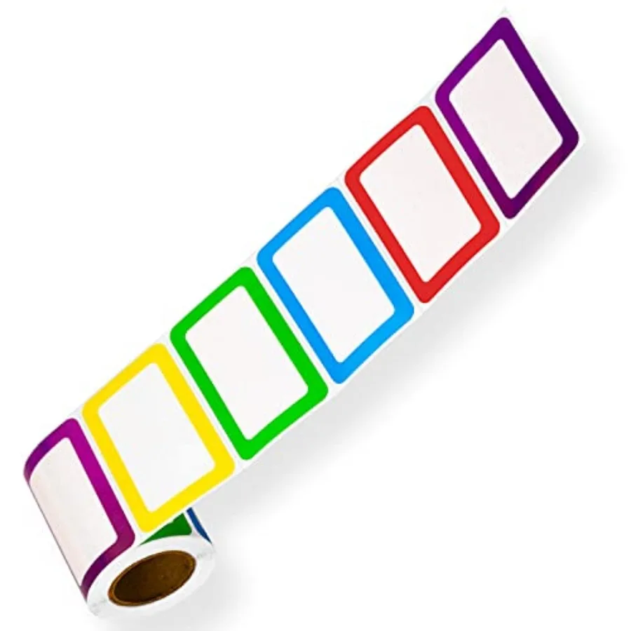 5 Colors Name Tags Stickers 400 Labels for Office, Meeting, School, Teachers and Mailing